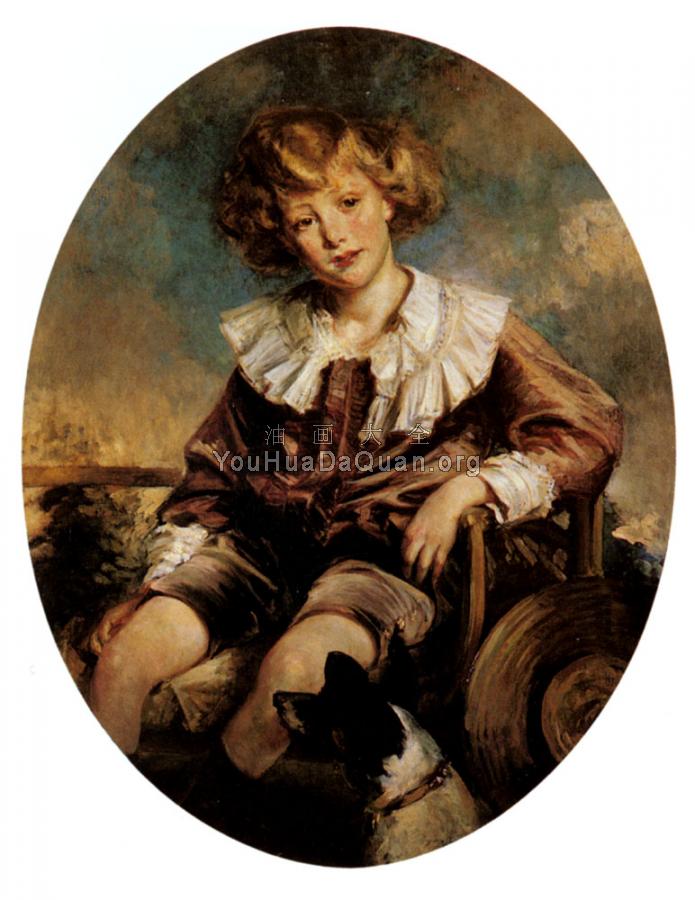 Portrait Of Antonin De Mun As A Young Boy - 雅克·埃米尔·布兰奇